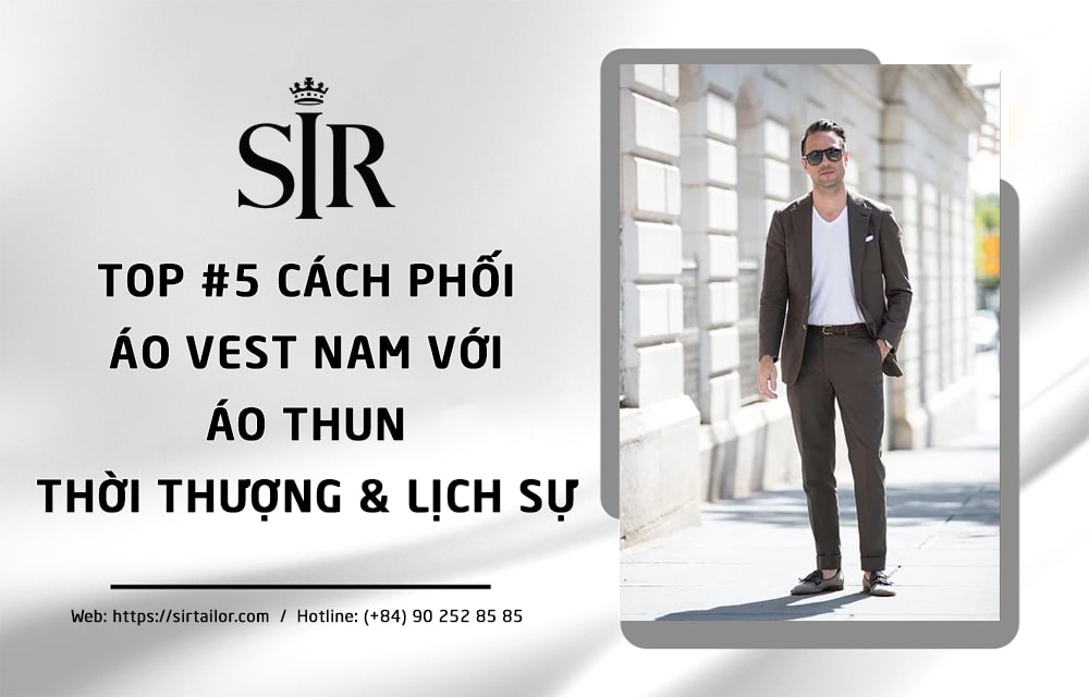 Cách phối áo vest nam với áo thun