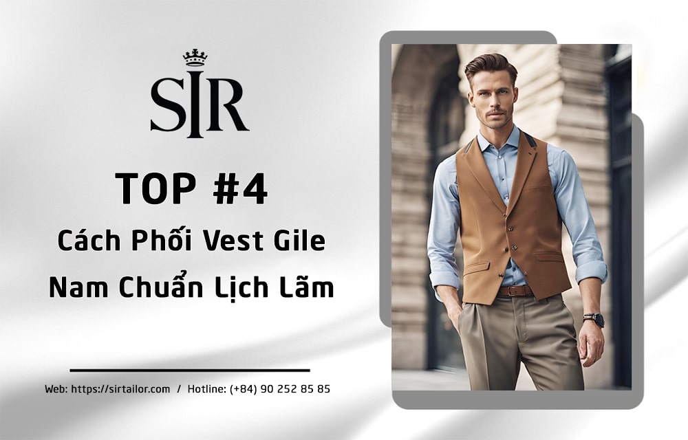 Cách phối vest gile nam