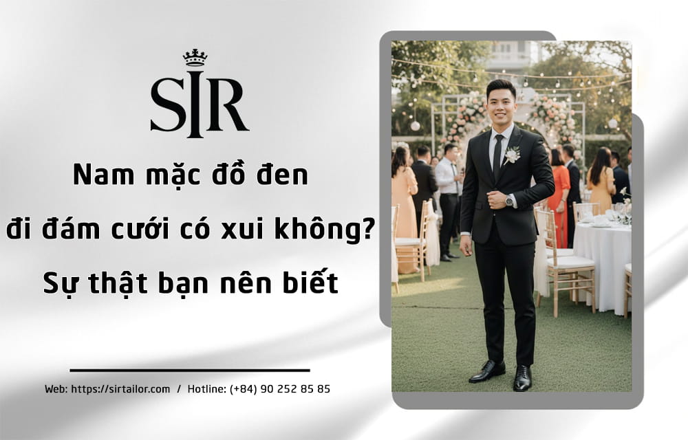 Nam mặc đồ đen đi đám cưới