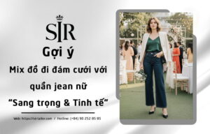 mix đồ đi đám cưới với quần jean nữ