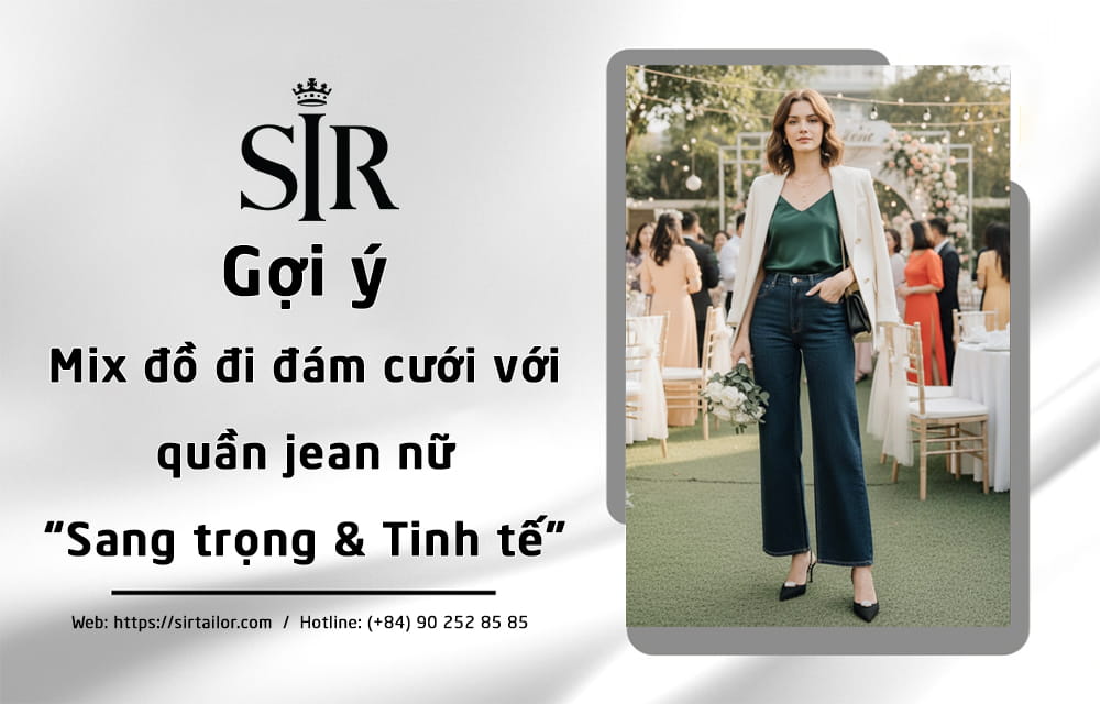 mix đồ đi đám cưới với quần jean nữ