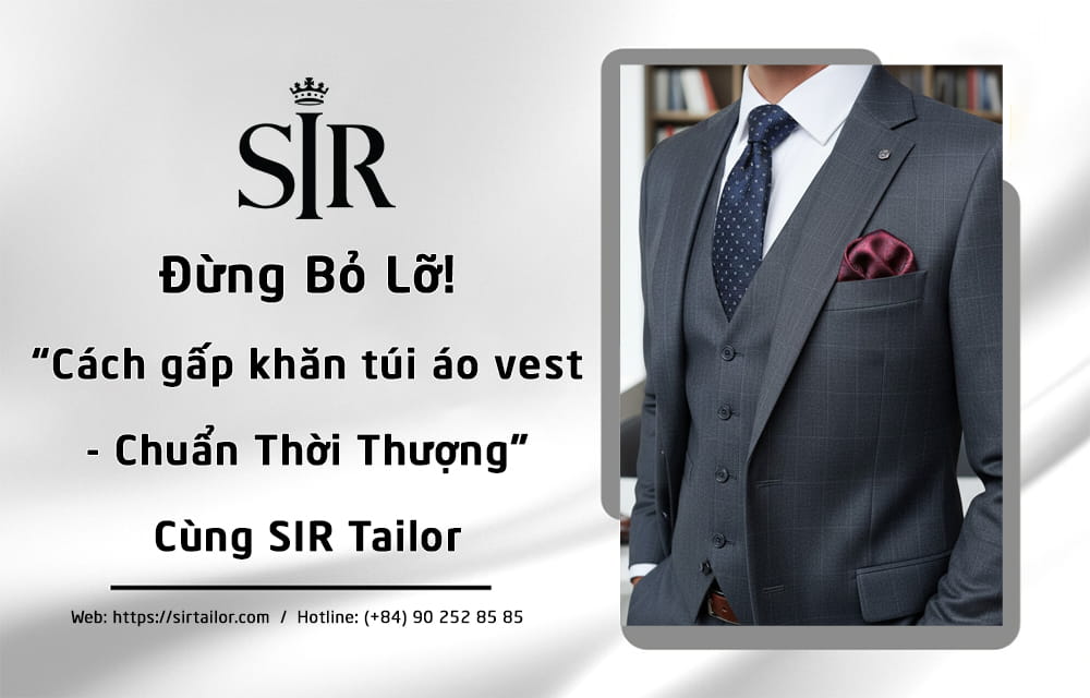 Cách gấp khăn túi áo vest