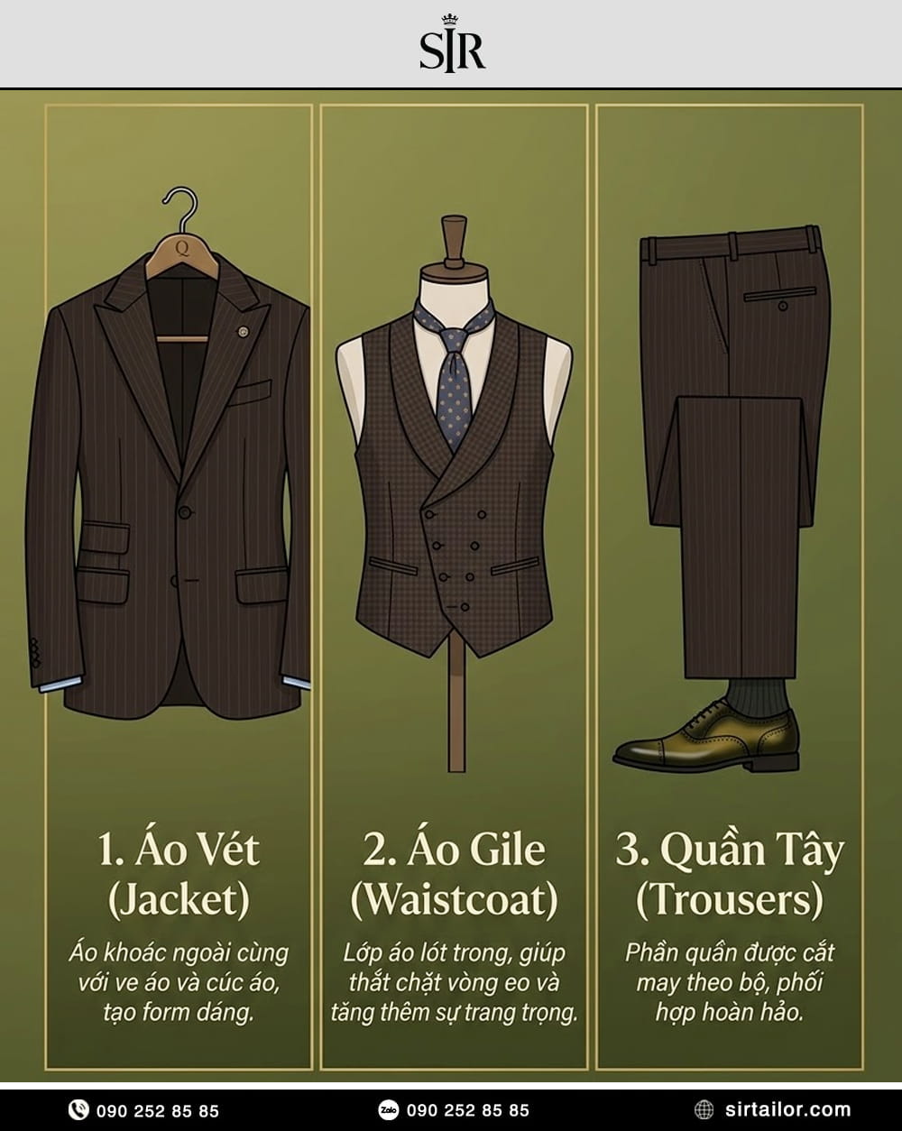Vest 3 mảnh bao gồm những gì