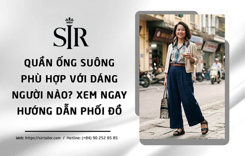 Cách phối quần ống rộng cho người béo bụng