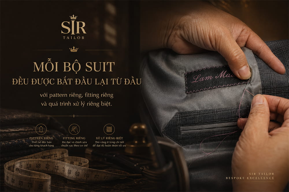 Bespoke tailoring không phải sản xuất hàng loạt