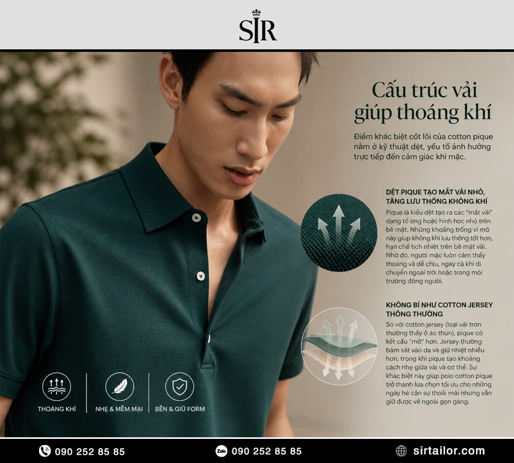 Cấu trúc vải Cotton Pique
