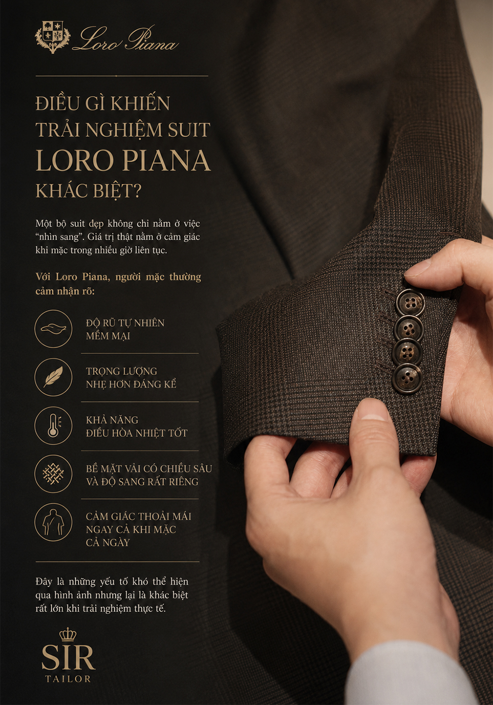 Điều gì khiến trải nghiệm suit từ vải Loro Piana khác biệt
