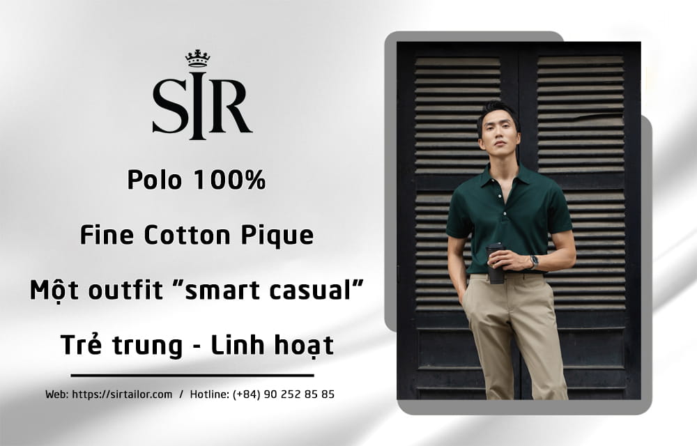 Mẫu polo 100% Fine Cotton Pique