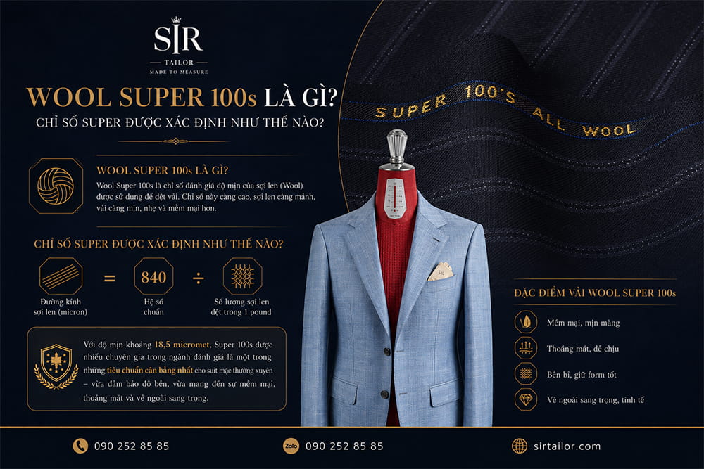 Chỉ số Wool Super 100s được xác định như thế nào