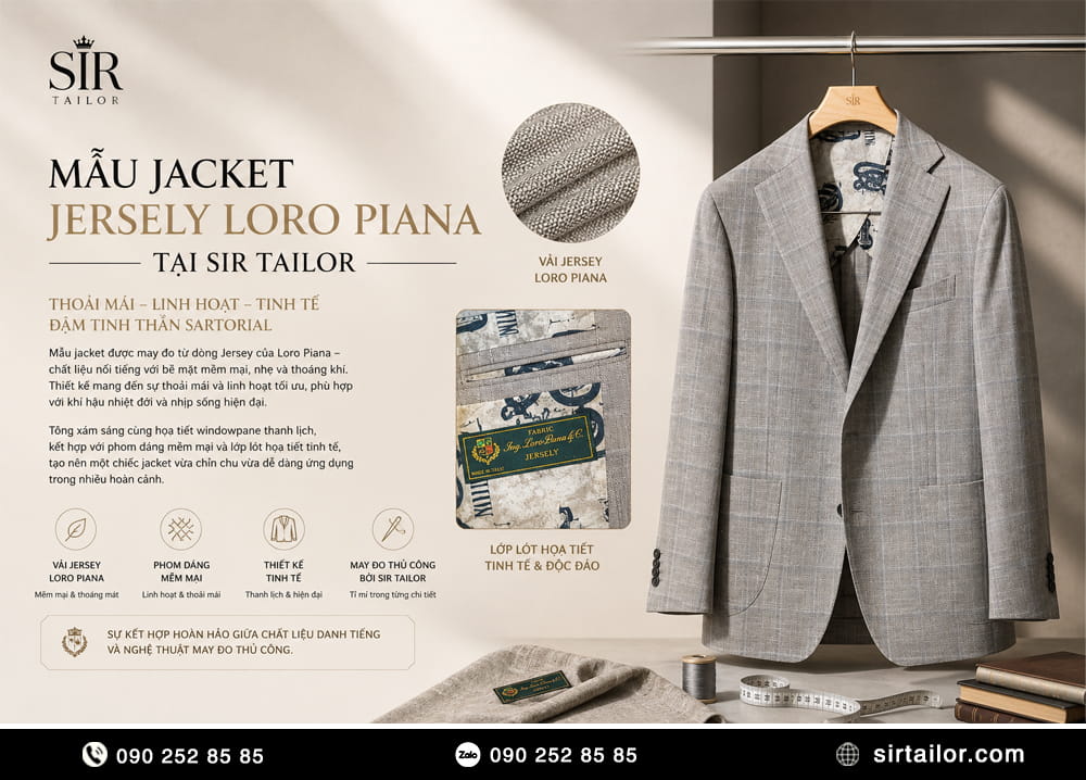 Mẫu Jacket Jersely Loro Piana tại SIR Tailor