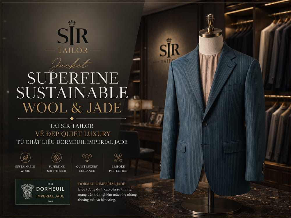 Mẫu jacket Superfine Sustainable Wool & Jade tại SIR Tailor