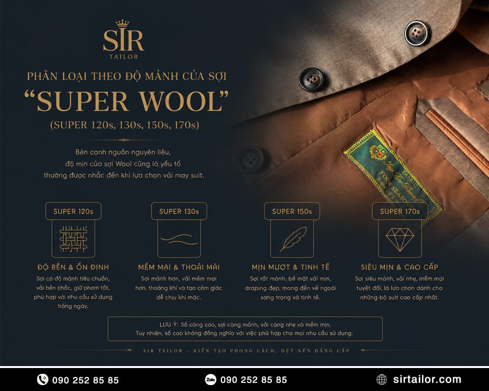 Phân loại vải Wool theo độ mảnh của sợi