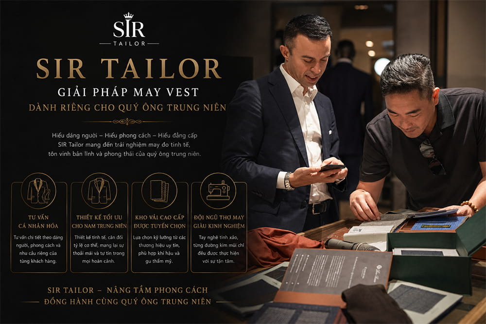 SIR Tailor - Giải pháp may vest dành riêng cho quý ông trung niên