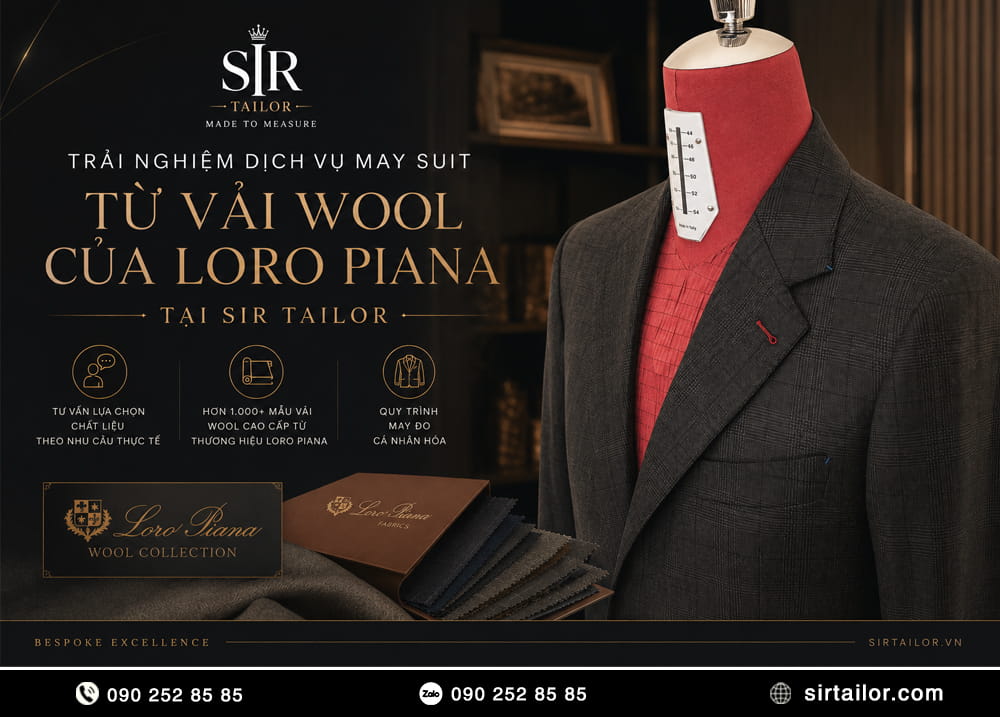 Trải nghiệm dịch vụ may suit từ vải Wool của Loro Piana tại SIR Tailor