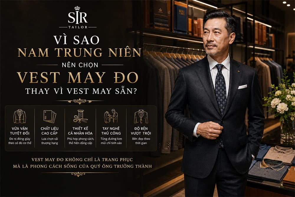 Vì sao nam trung niên nên chọn vest may đo thay vì vest may sẵn