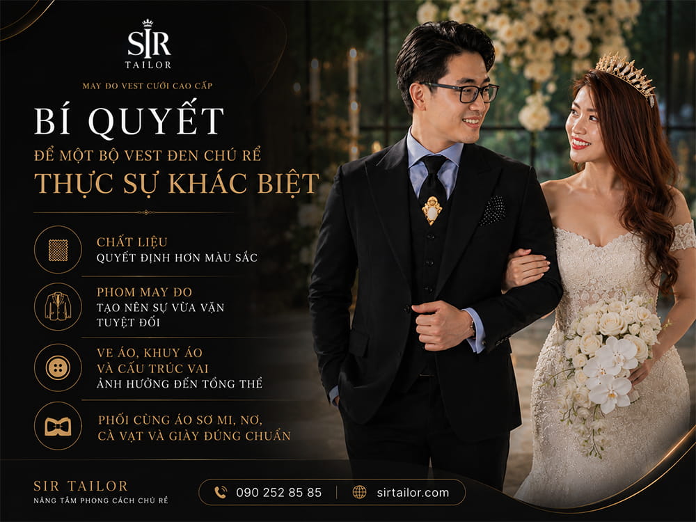 Bí quyết để một bộ vest đen chú rể thực sự khác biệt