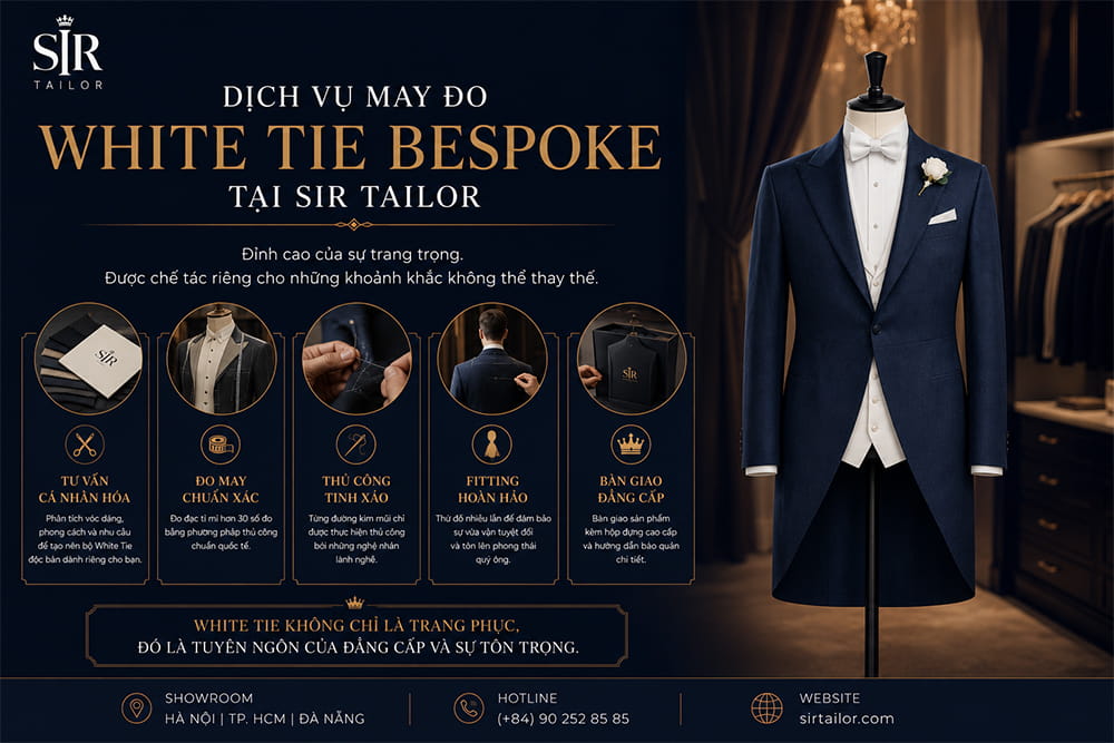 Dịch vụ may đo White Tie Bespoke tại SIR Tailor