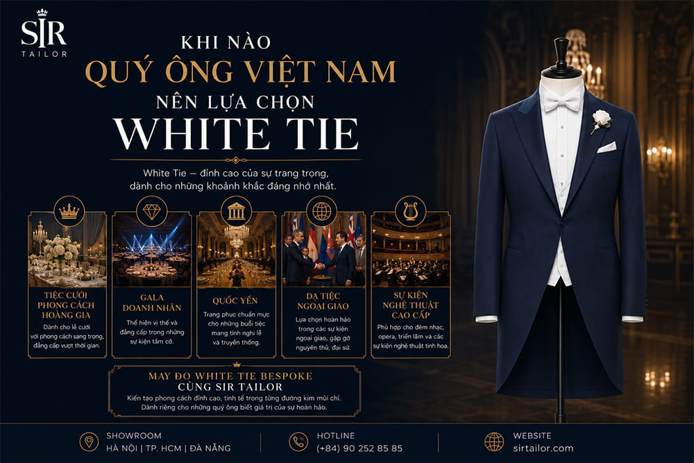 Khi nào quý ông Việt Nam nên lựa chọn White Tie