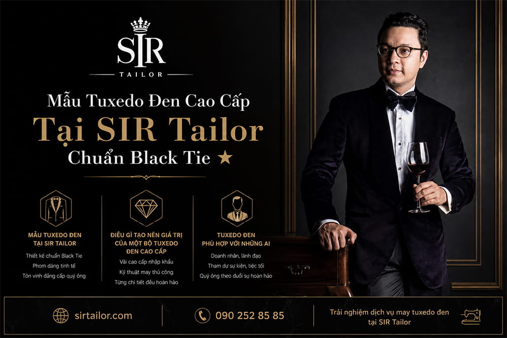 Mẫu Tuxedo Đen Cao Cấp Tại SIR Tailor