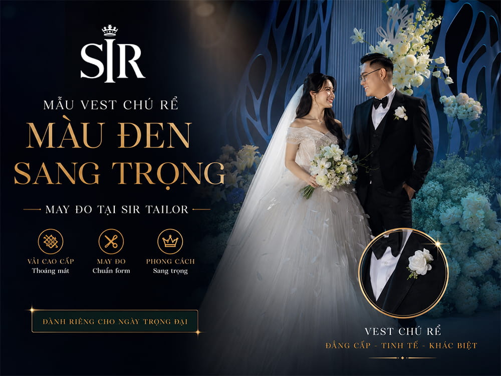 Mẫu Vest Chú Rể Màu Đen
