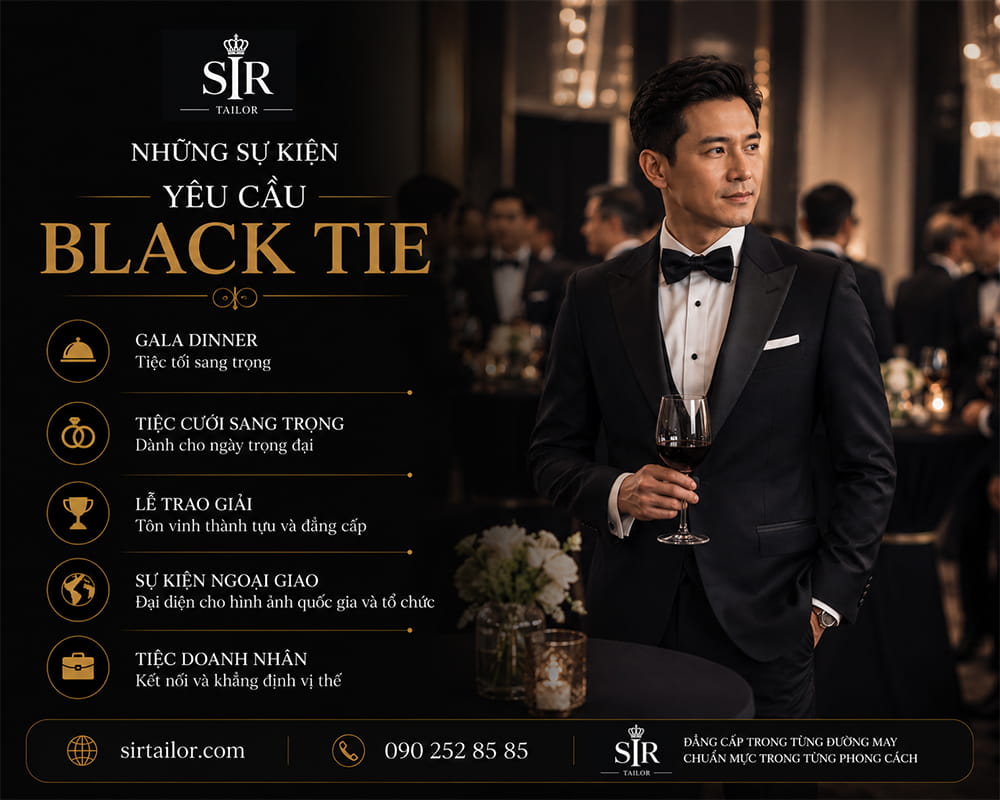 Những sự kiện yêu cầu Black Tie