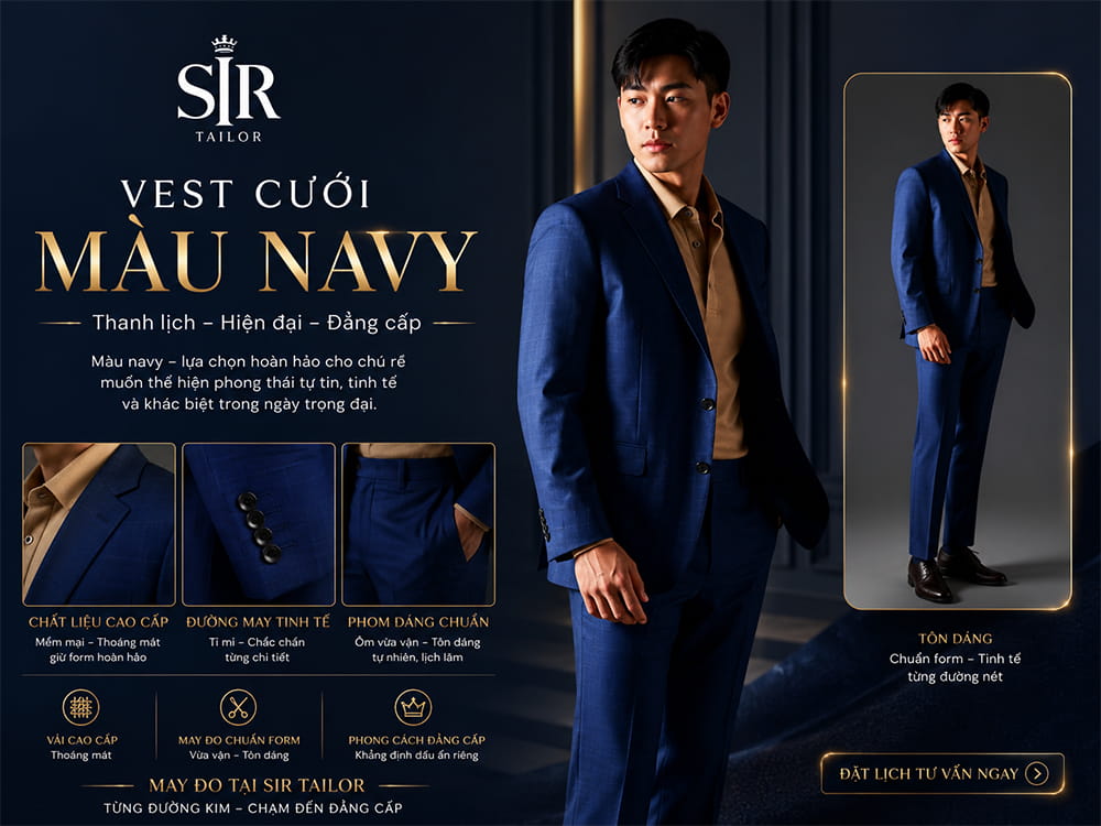 Vest cưới màu Navy