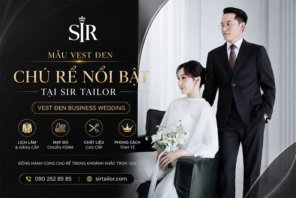 Vest đen Business Wedding