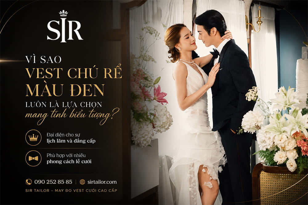 Vì sao vest chú rể màu đen luôn là lựa chọn mang tính biểu tượng
