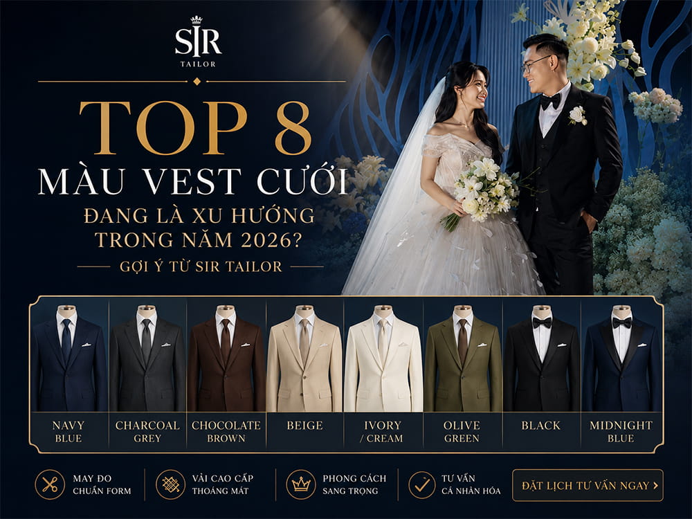 Xu hướng màu vest cưới