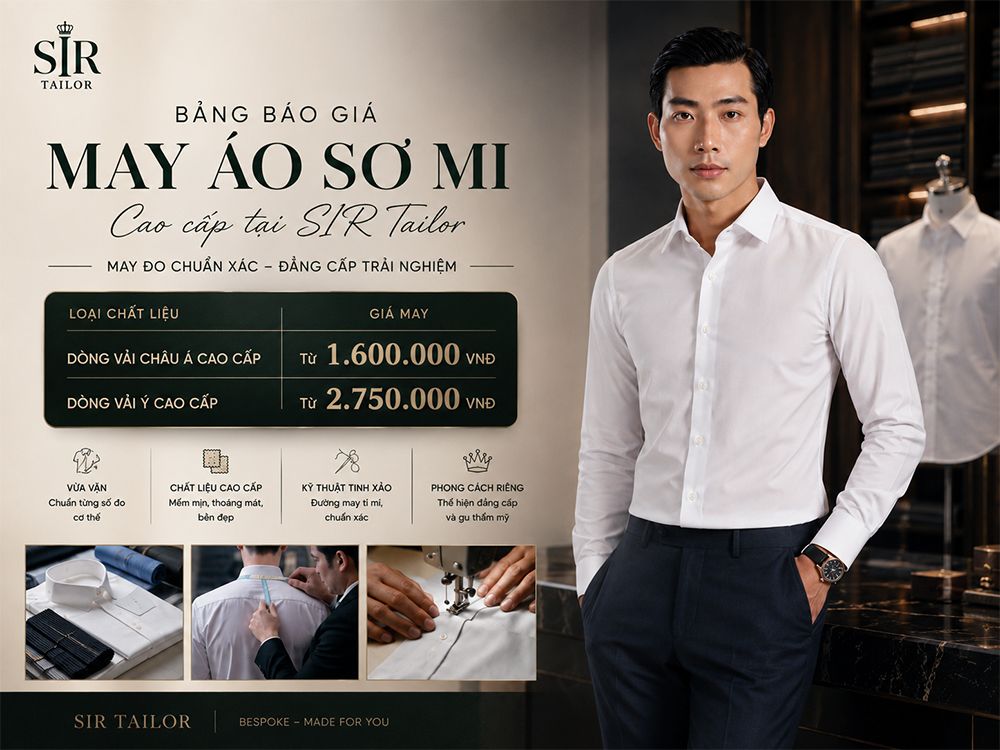 Báo giá may áo sơ mi theo yêu cầu