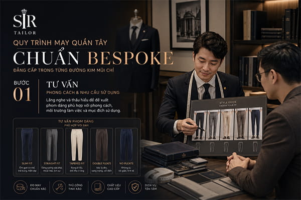 Bước 1 Tư vấn phong cách quần âu