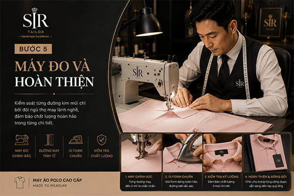 Bước 5 may áo polo tại SIR Tailor