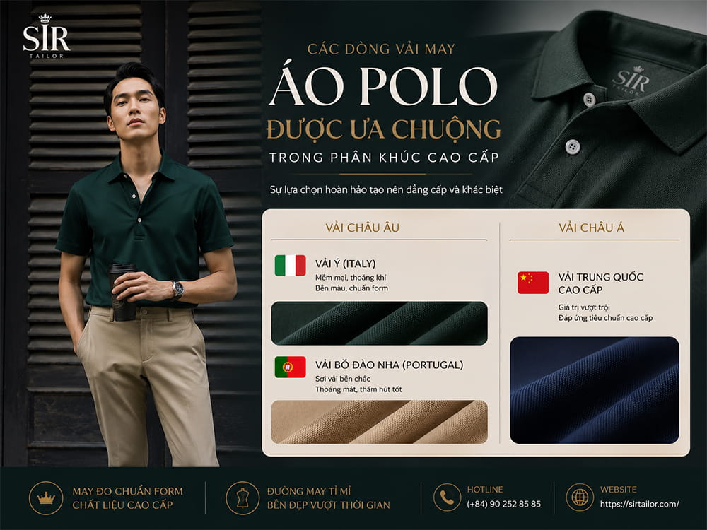 Các dòng vải may áo Polo được ưa chuộng trong phân khúc cao cấp