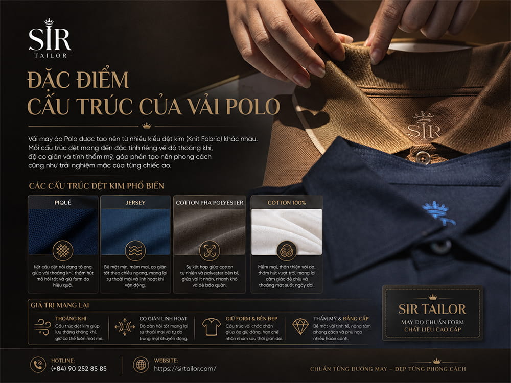 Đặc điểm cấu trúc của vải may áo Polo