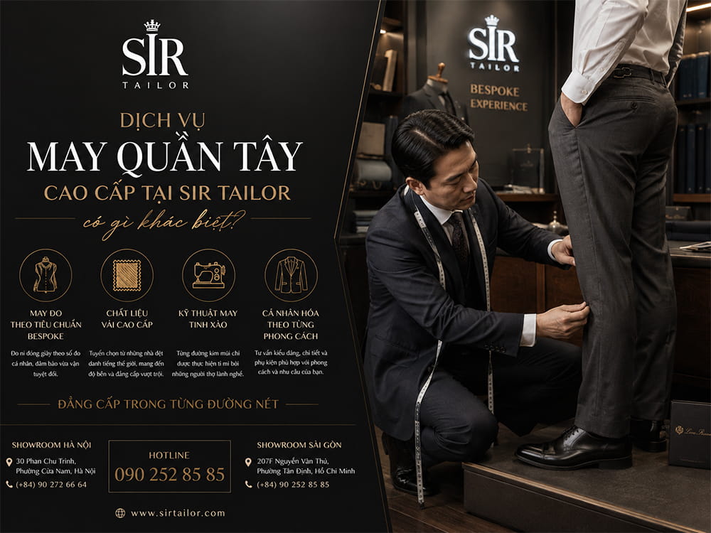 Dịch vụ may quần tây cao cấp tại SIR Tailor có gì khác biệt
