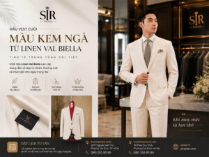 Vest cưới màu kem ngà từ Linen Val Biella tại SIR Tailor