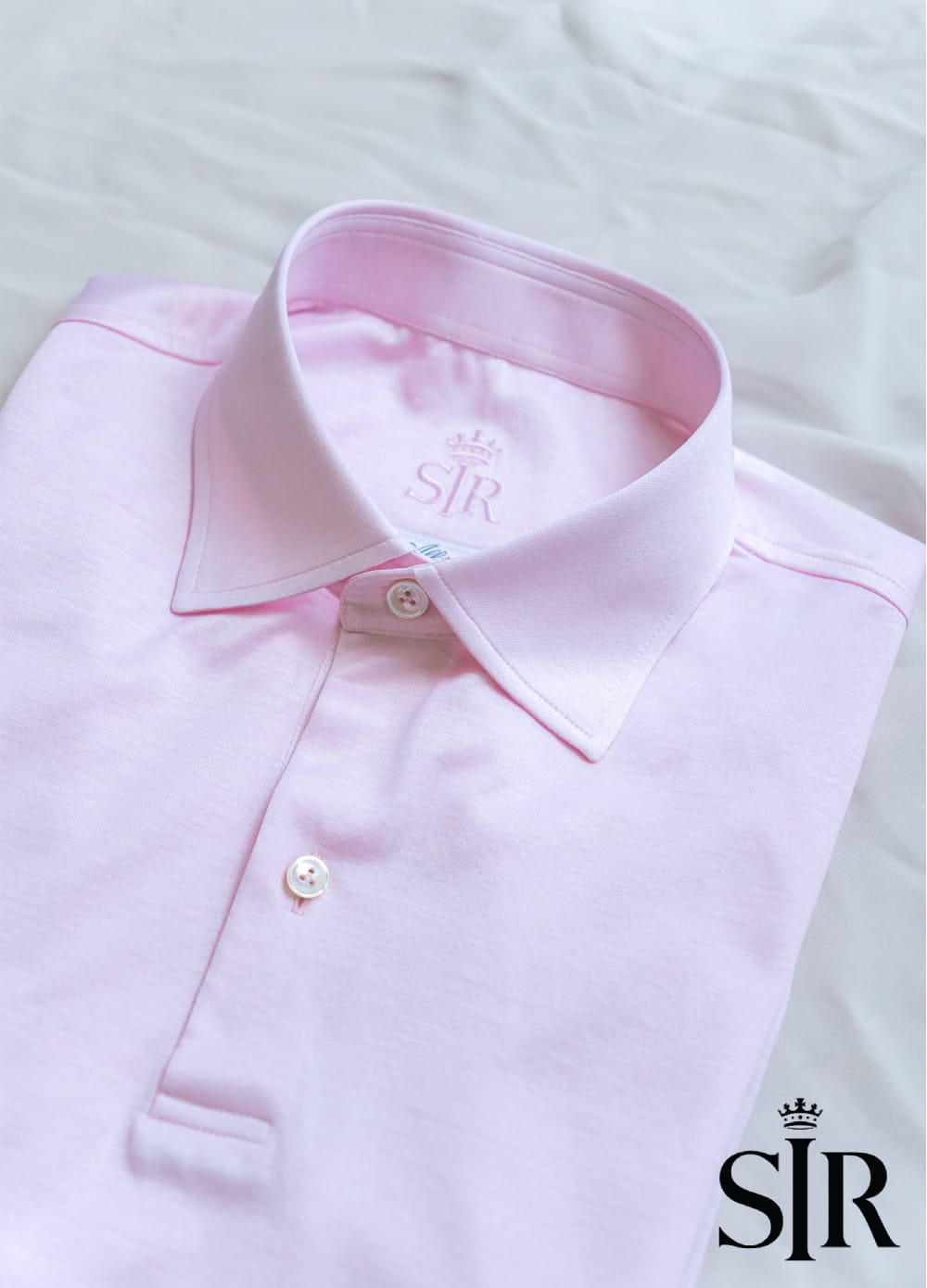 Áo Polo Hồng Pastel từ vải Albini