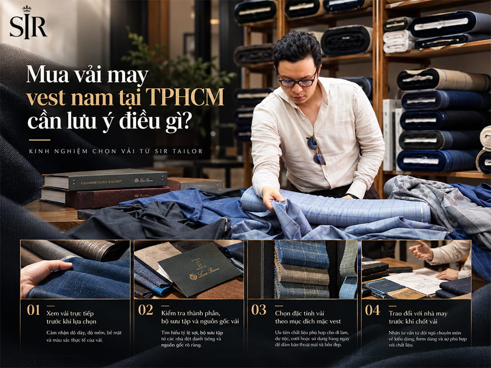Mua vải may vest nam tại TPHCM cần lưu ý điều gì