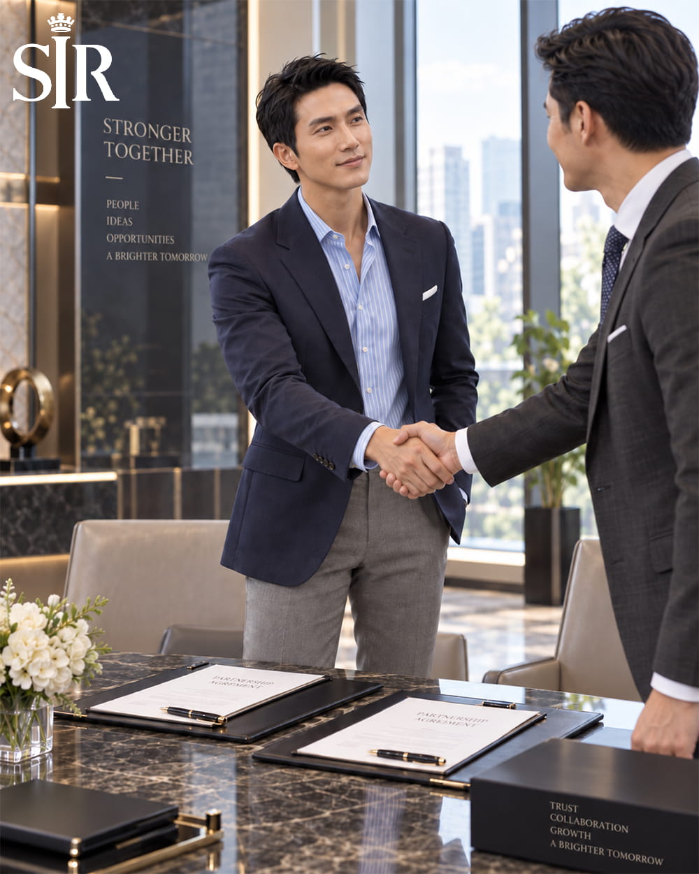 Phối áo sơ mi sọc xanh – trắng + blazer navy + quần grey + loafer