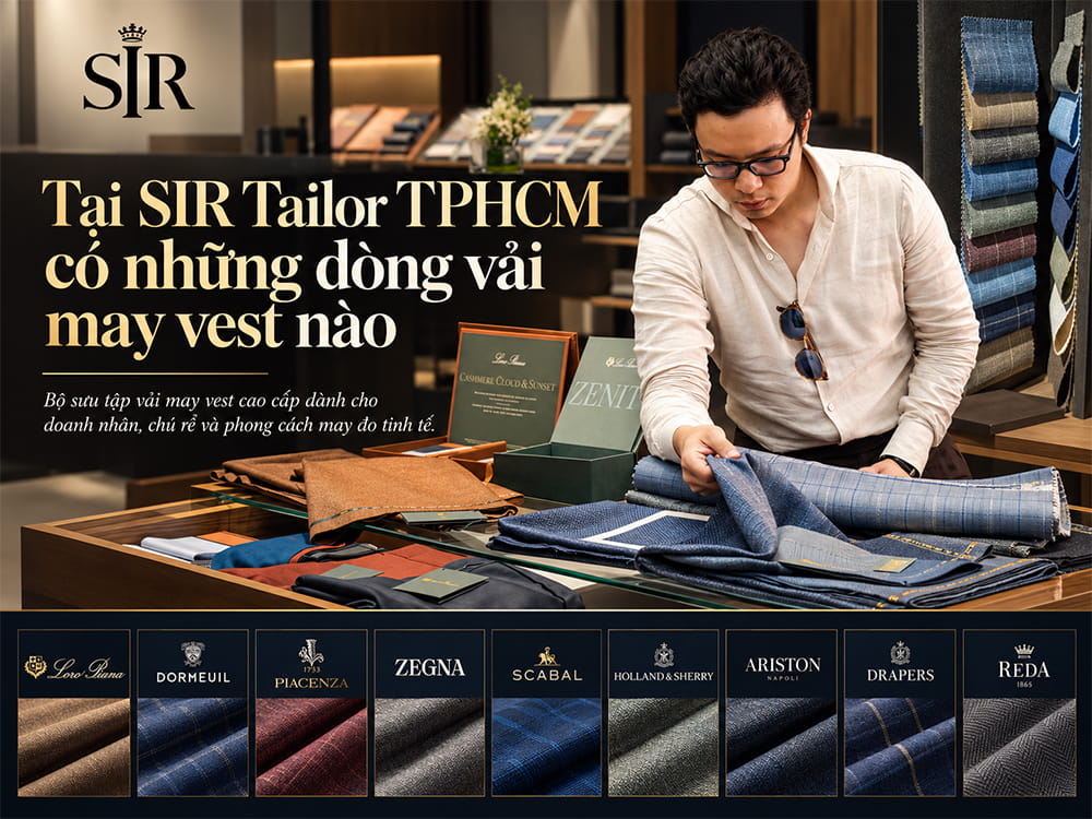 Tại SIR Tailor TPHCM có những dòng vải may vest nào