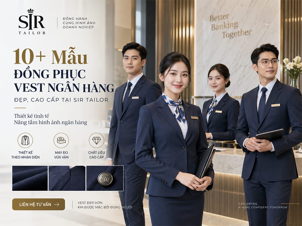 Top 10 mẫu đồng phục vest ngân hàng