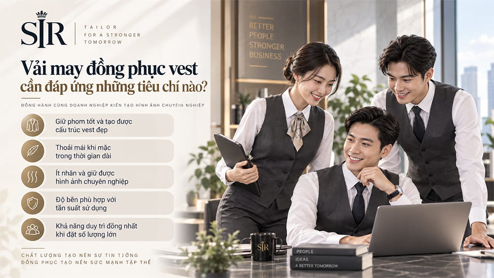Vải may đồng phục vest cần đáp ứng những tiêu chí nào