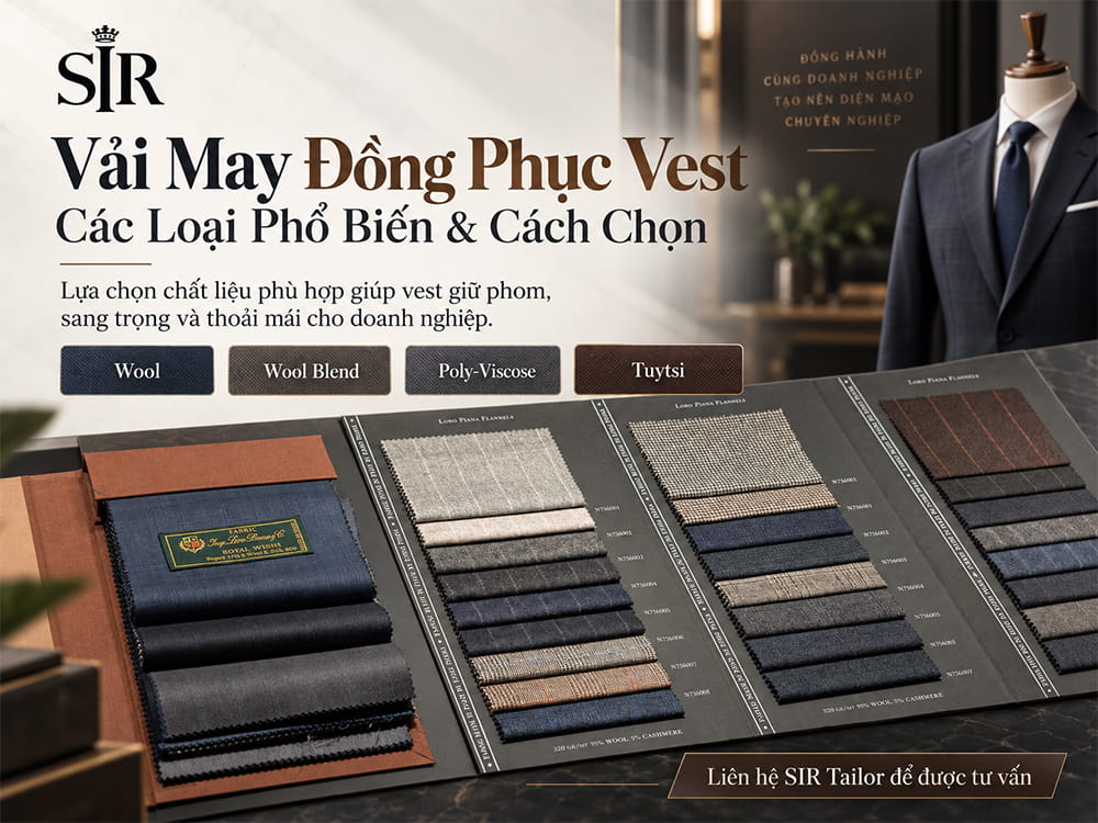 Vải may đồng phục vest
