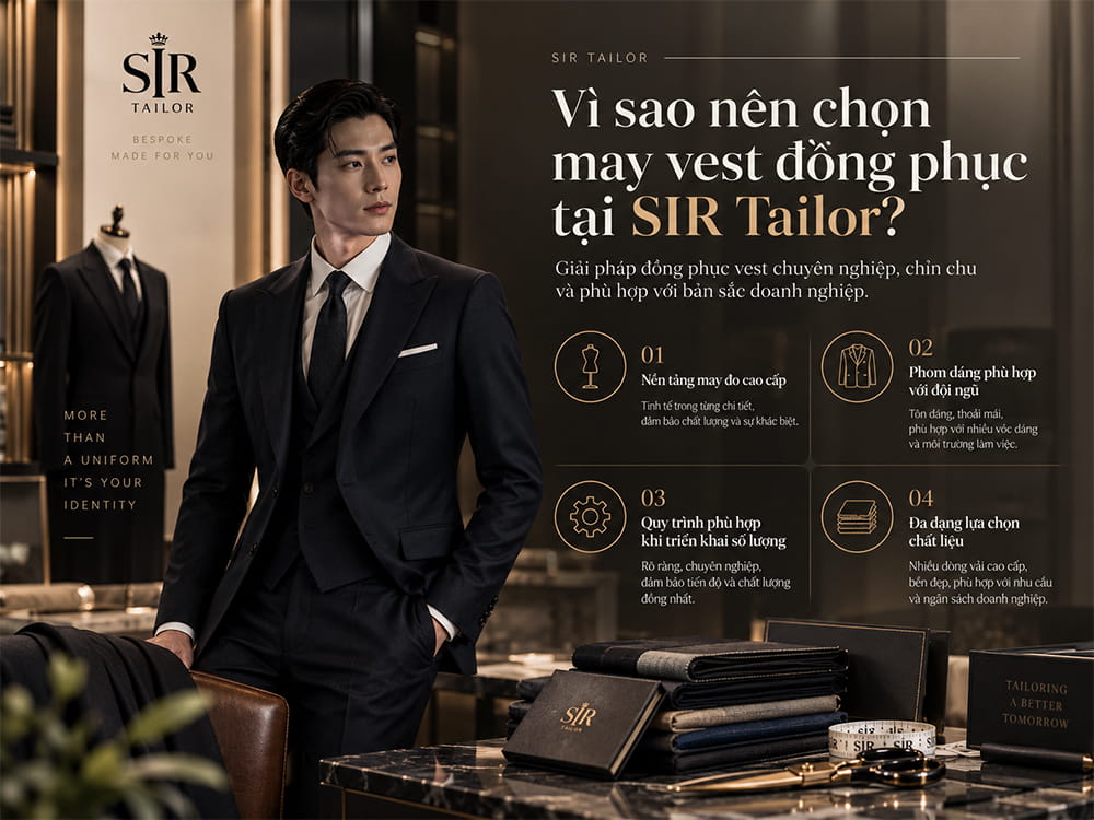 Vì sao nên chọn may vest đồng phục tại SIR Tailor
