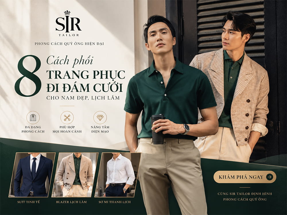 8 cách phối trang phục đi đám cưới cho nam