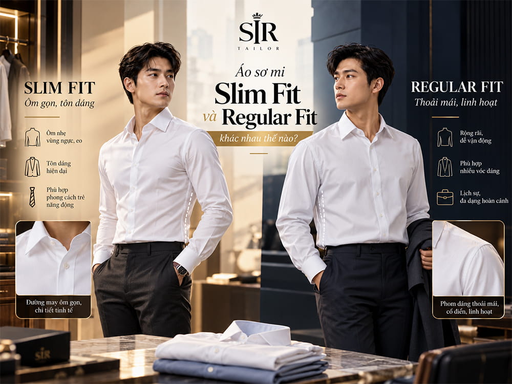 Áo sơ mi Slim Fit và Regular Fit khác nhau thế nào