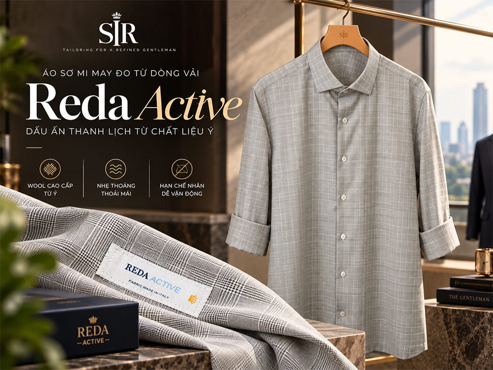 Áo sơ mi may đo từ dòng vải Reda Active
