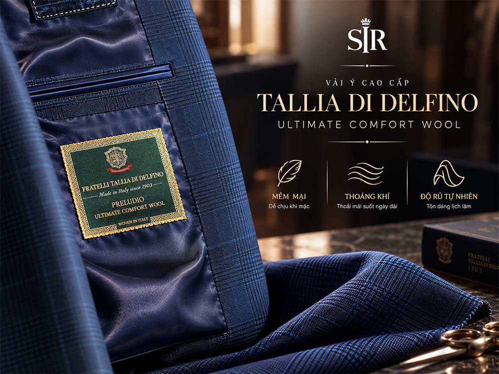 Chất liệu Ultimate Comfort Wool từ nhà vải Ý Tallia di Delfino