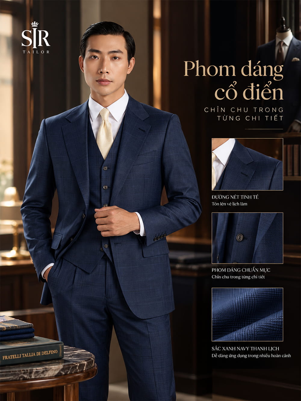 Phom dáng cổ điển, chỉn chu trong từng chi tiết