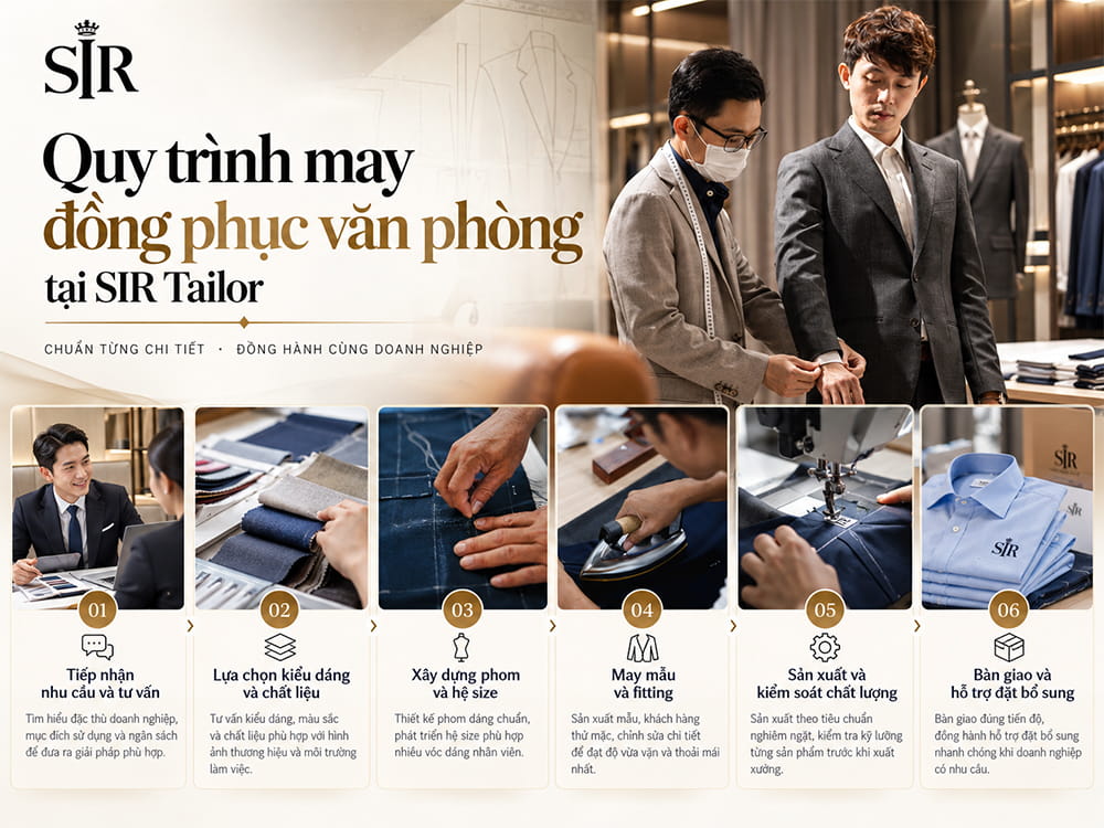 Quy trình may đồng phục văn phòng tại SIR Tailor